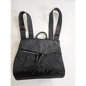 Botkier New York Backpack Purse Bag Black Leather Nylon 10x10.5 in